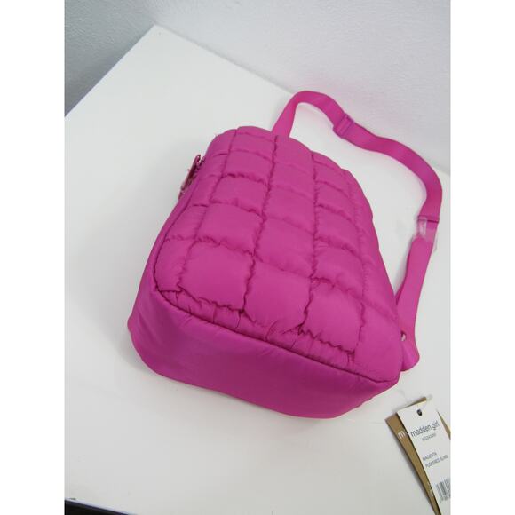NWT Madden Girl Puckered Adjustable Crossbody Bag Hot Pink Magenta - Picture 2 of 8